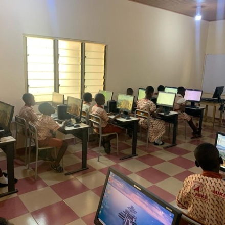 Students of Mikel International School having practical session with the computers